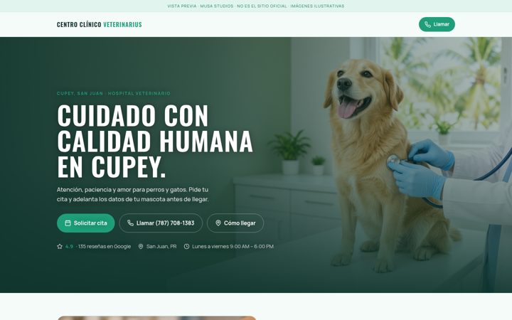 Vista previa de Centro Clínico Veterinarius
